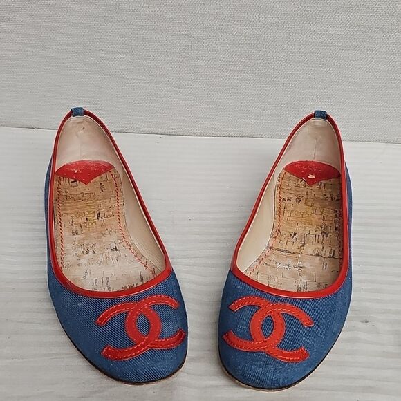 CHANEL BLUE DENIM FLATS BFPM-02-074 - Picture 1 of 6